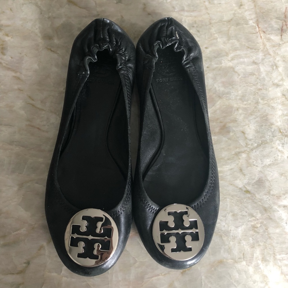 Tory Burch Reva Black Flats